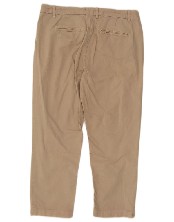 Calça Capri Feminina Fat Face UK 10 Pequeno W28 L22 Algodão Bege