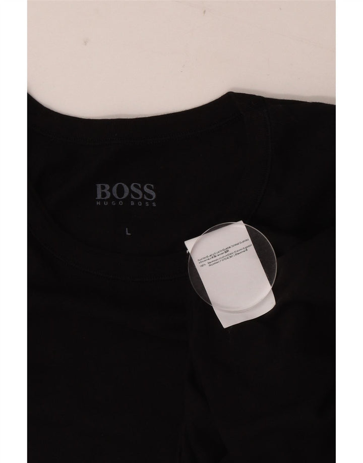 Camiseta masculina Hugo Boss grande algodão preto