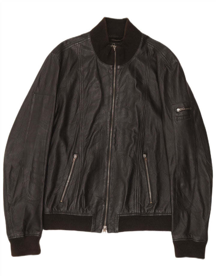Jaqueta de couro masculina Zen IT 54 XL couro preto