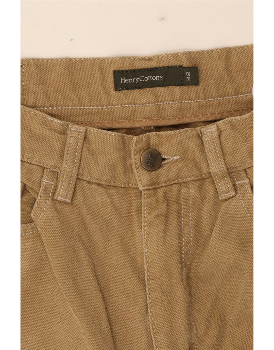 HENRY COTTONS Mens Straight Casual Trousers W32 L28  Brown Cotton Vintage Henry Cottons and Second-Hand Henry Cottons from Messina Hembry 