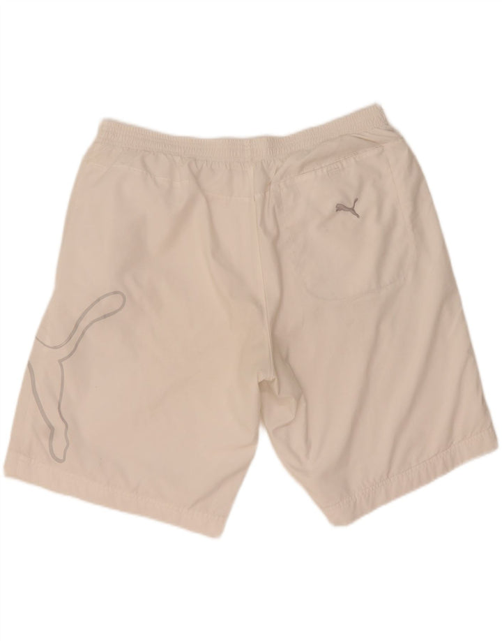 Shorts esportivos gráficos masculinos Puma XL branco poliéster