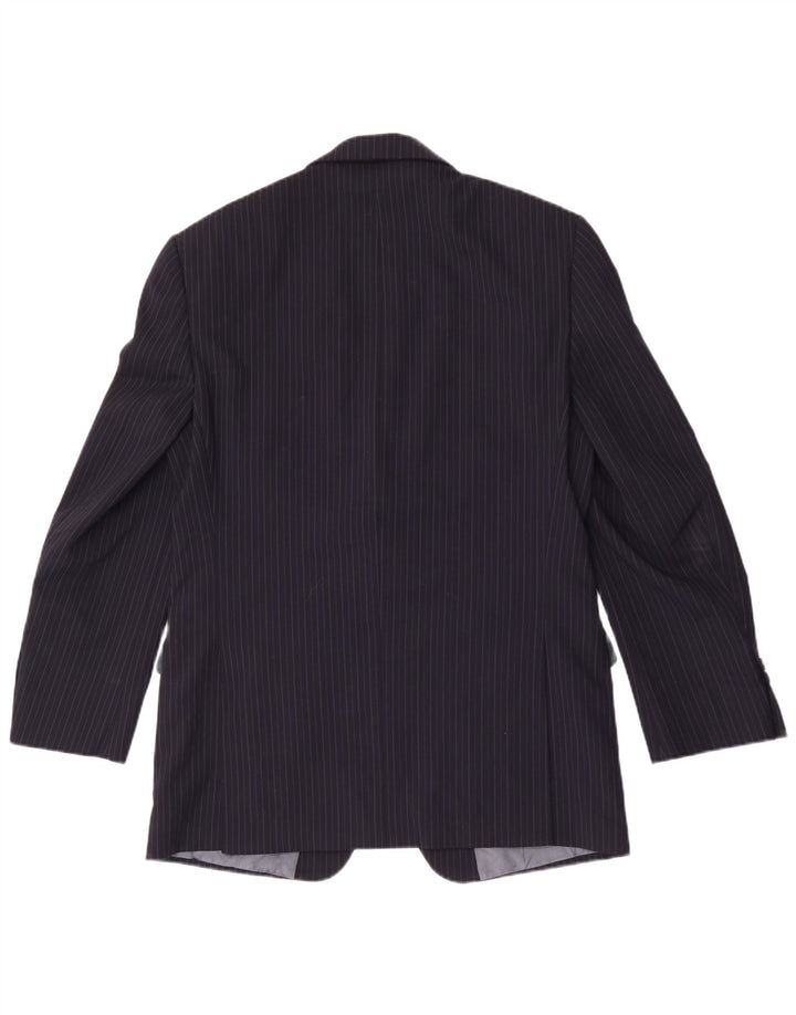 Jaqueta blazer feminina Marks & Spencer Reino Unido 40 risca de giz azul marinho médio