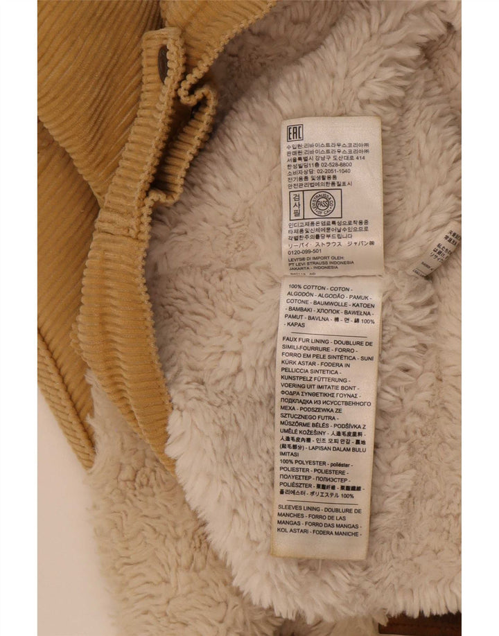 Jaqueta feminina de veludo cotelê Levi's Oversized Sherpa Reino Unido 10 pequena bege