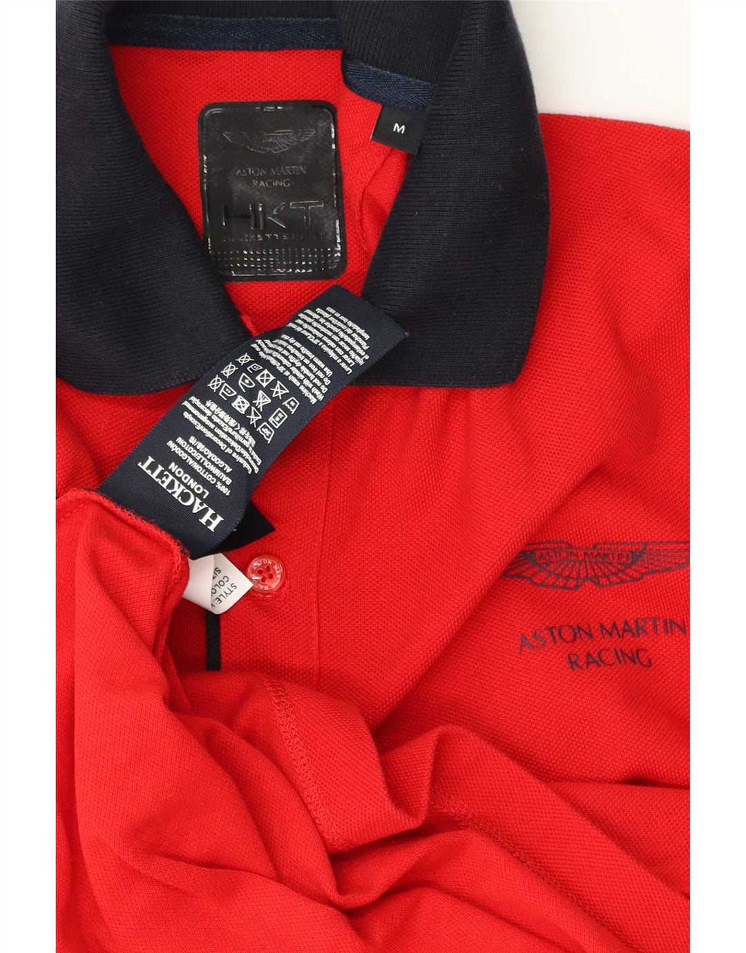 Hackett Camisa polo masculina gráfica de rugby de algodão vermelho médio