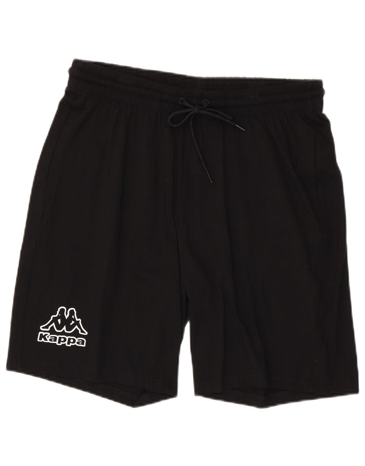 Shorts esportivos masculinos KAPPA grandes de algodão preto