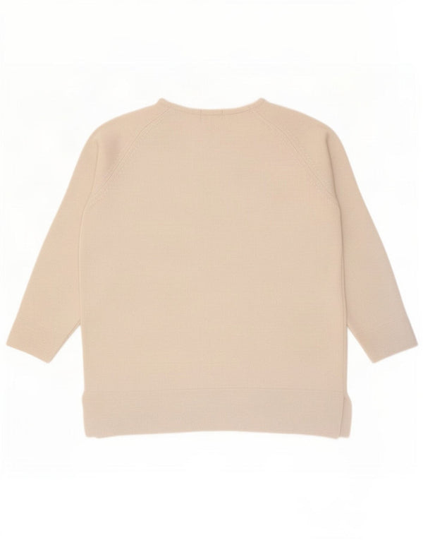 Suéter feminino Marks & Spencer manga 3/4 com gola canoa Reino Unido 10 pequeno cinza