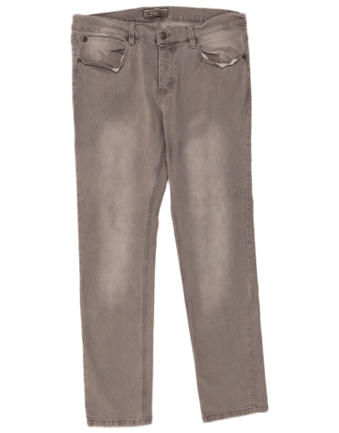French Connection Mens Jeans Skinny W34 L32 Algodão Cinza