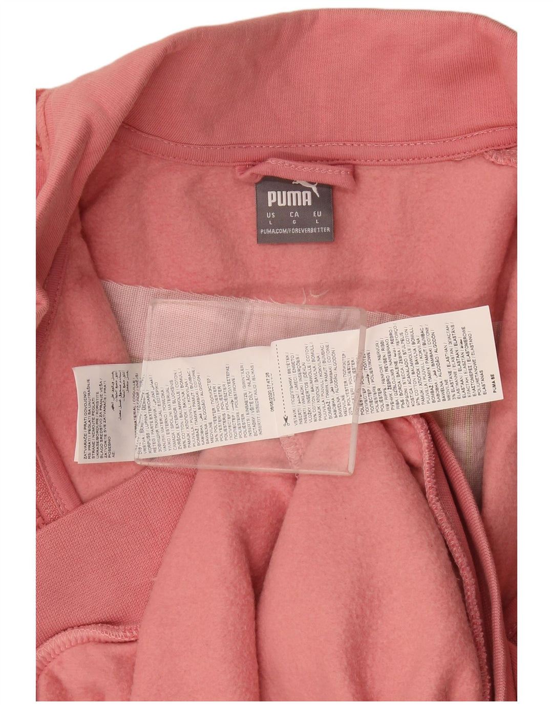 Puma Womens Graphic Tracksuit Top Jacket Reino Unido 16 Grande Algodão Rosa