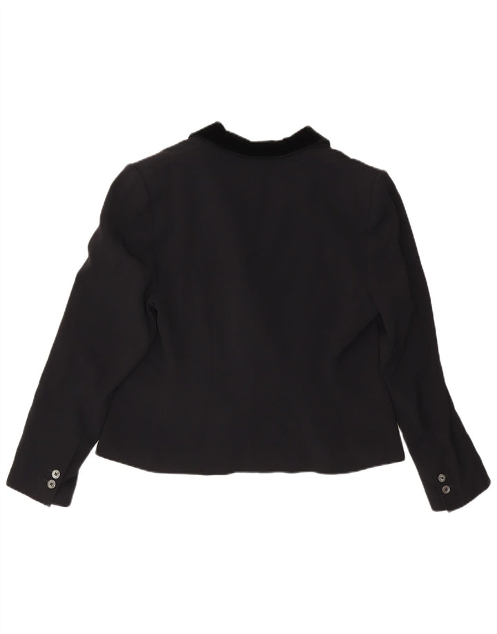 Jaqueta blazer feminina Karen Millen com peito duplo Reino Unido 16 grande viscose preta