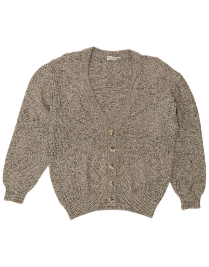 Suéter Cardigan Masculino Vintage IT 50 Grande Cinza