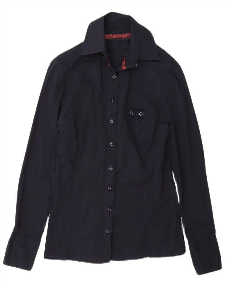 Camisa Silvian Heach Mulher UK 12 Médio Azul Marinho