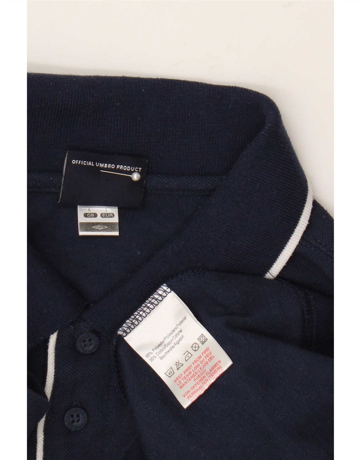 Camisa polo masculina Umbro grande poliéster azul marinho
