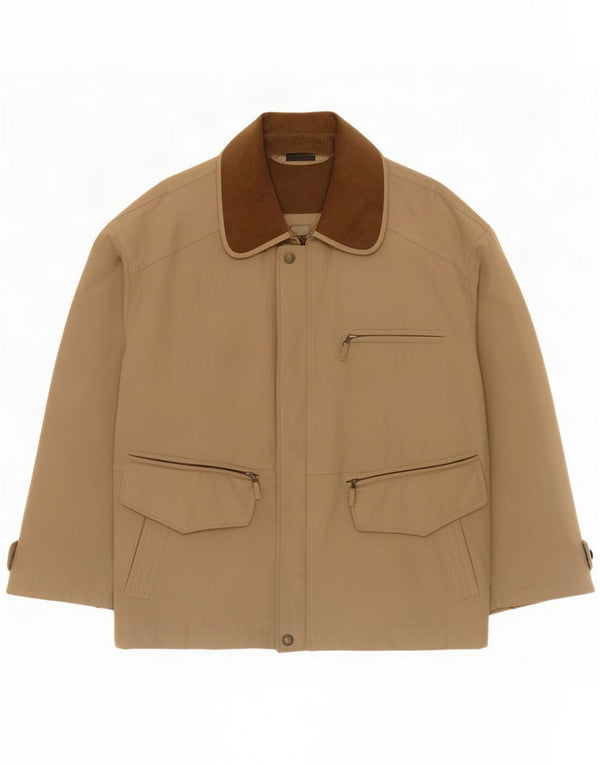 Lancetti Mens Utility Jacket UK 48 4XL Algodão Bege