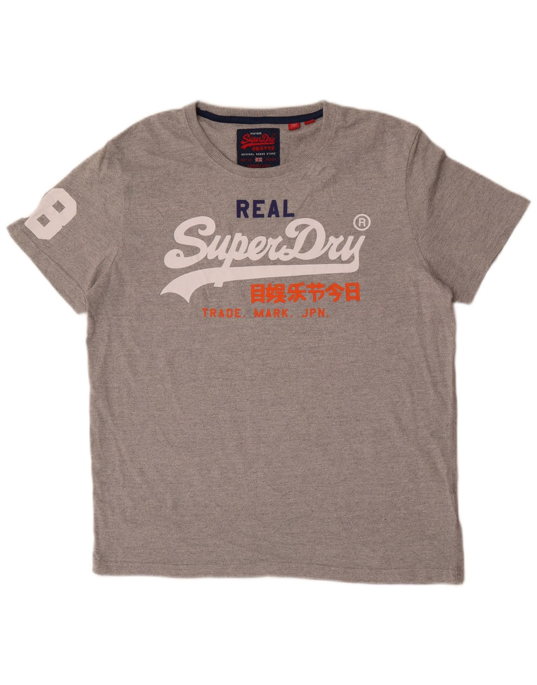 Camiseta gráfica masculina Superdry Top 2XL algodão cinza