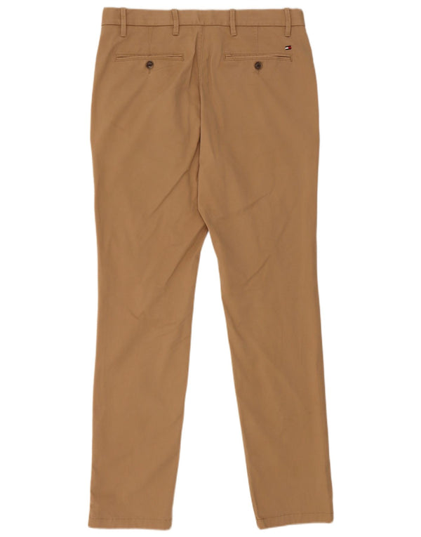 Tommy Hilfiger Mens Slim Chino Calças W32 L32 Algodão Bege