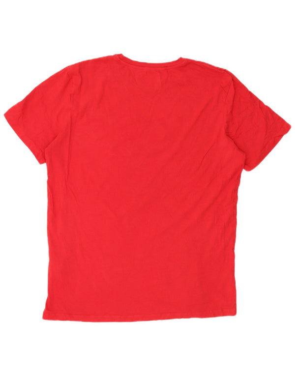 Camiseta gráfica masculina Jack & Jones Top 2XL algodão vermelho
