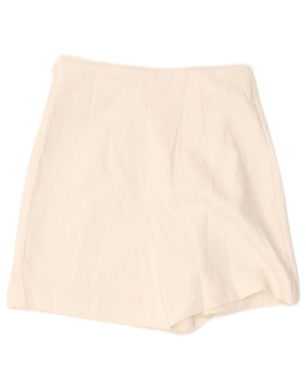 Zara Shorts feminino cintura alta casual XS W24 branco