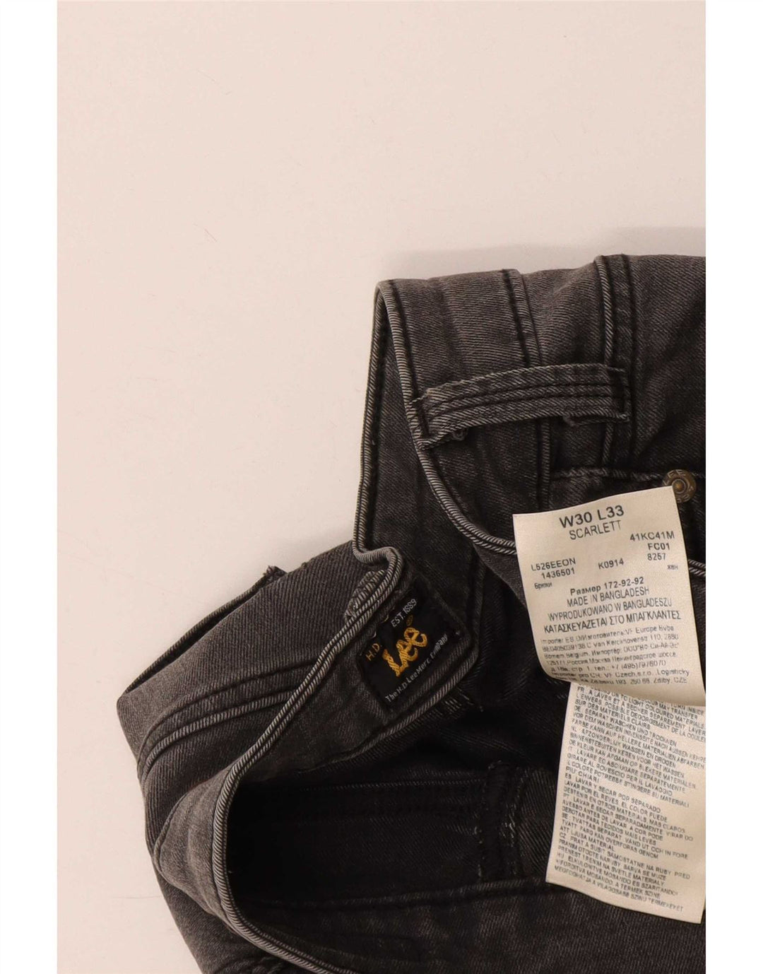 Calça jeans skinny feminina Lee W30 L33 algodão cinza
