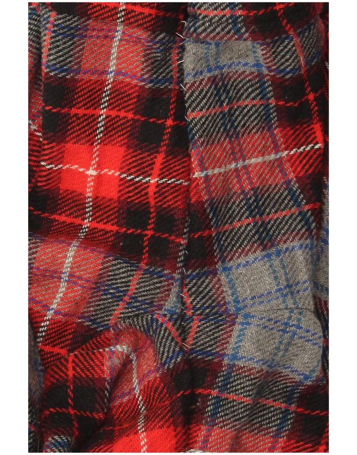 Shorts chino feminino VINTAGE de cintura alta IT 42 médio W28 lã xadrez vermelha