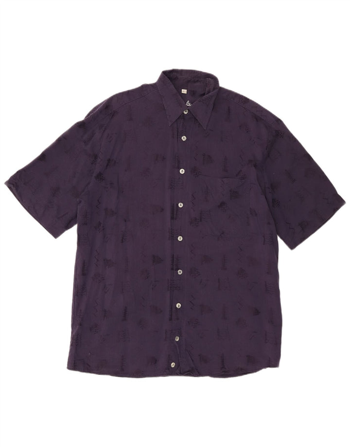 Camisa masculina Angelo Litrico tamanho 39 /40 15 1/2 médio azul marinho geométrico