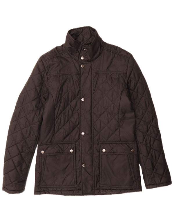 Jaqueta acolchoada masculina Reiss UK 38 nylon preto médio