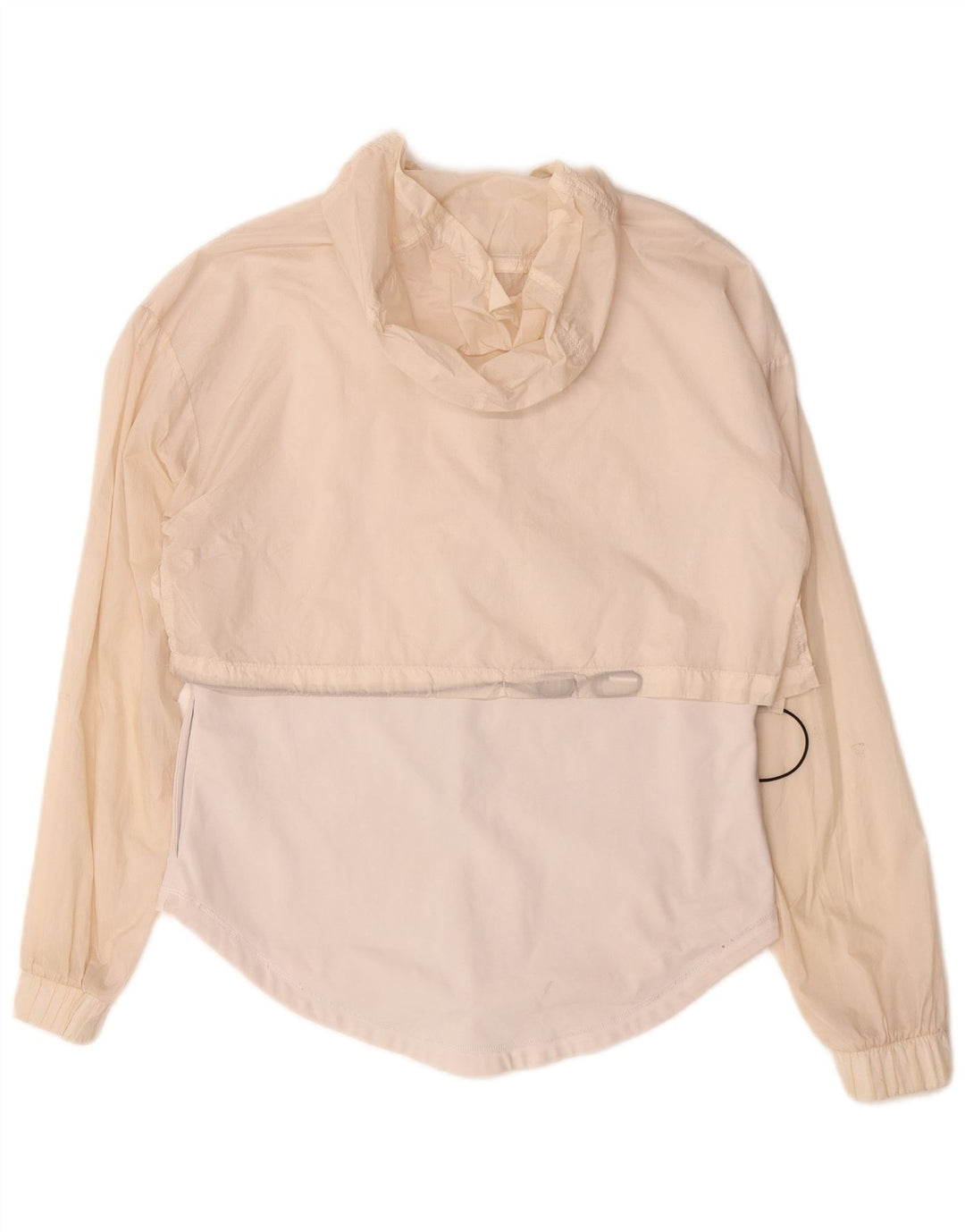 Puma Womens Hooded Oversized Rain Jacket UK 6 XS Off White Nylon