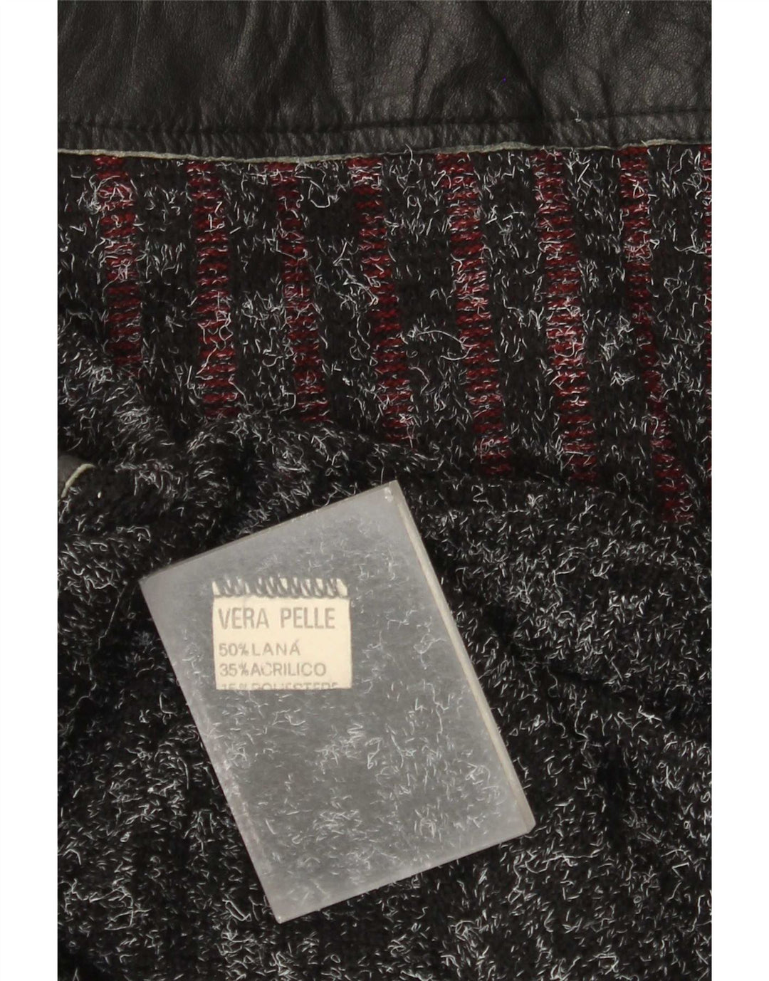 Suéter vintage masculino com gola redonda, grande lã preta com retalhos