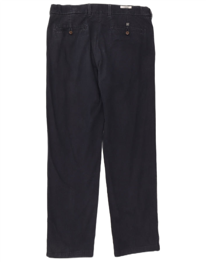 Calça chino masculina Marks & Spencer regular W36 L33 algodão azul marinho