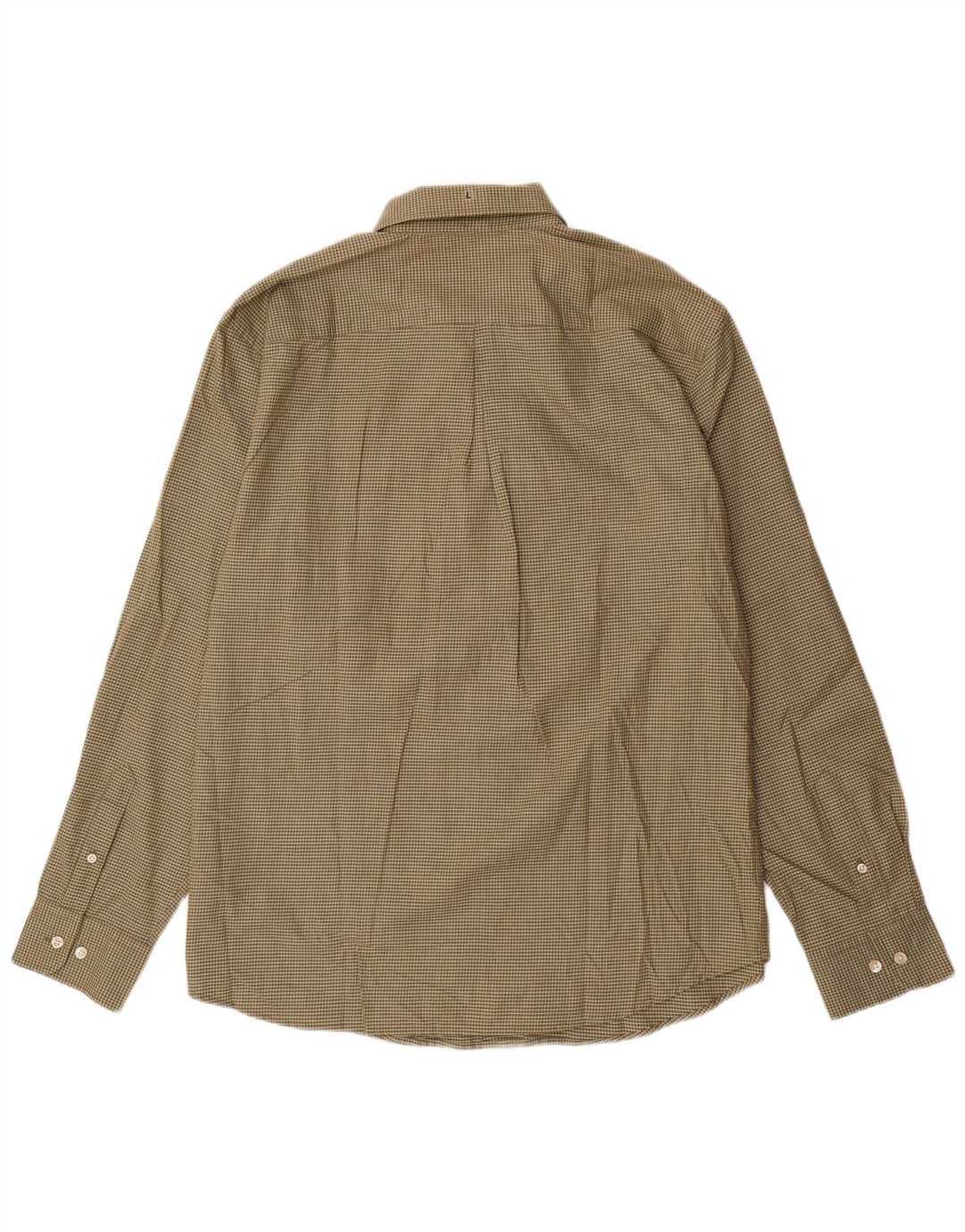 Camisa masculina DOCKERS tamanho 16 1/2 grande algodão xadrez cáqui