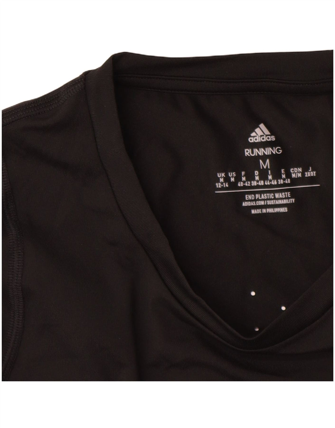 ADIDAS Womens Aeroready Graphic Top Manga Longa Reino Unido 12/14 Médio Preto