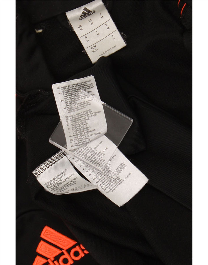 ADIDAS Mens Tracksuit Top Jacket Médio Preto Colourblock Poliéster