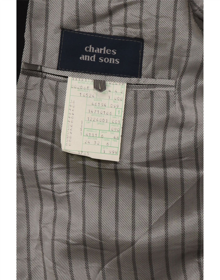 Jaqueta blazer masculina vintage com 1 botão IT 48 lã preta média