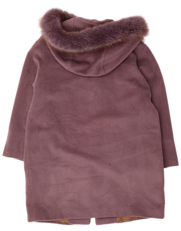 Armorica Womens Hooded Oversized Overcoat IT 46 Large Purple Wool