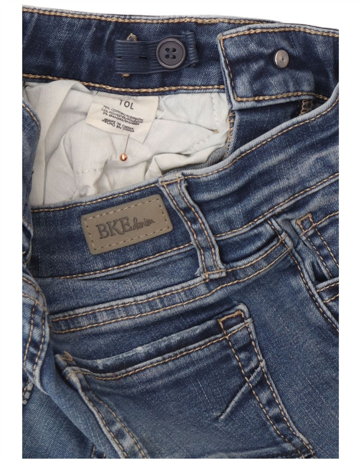 BKE Jeans femininos longos queimados 9-10 anos W24 L28 algodão azul