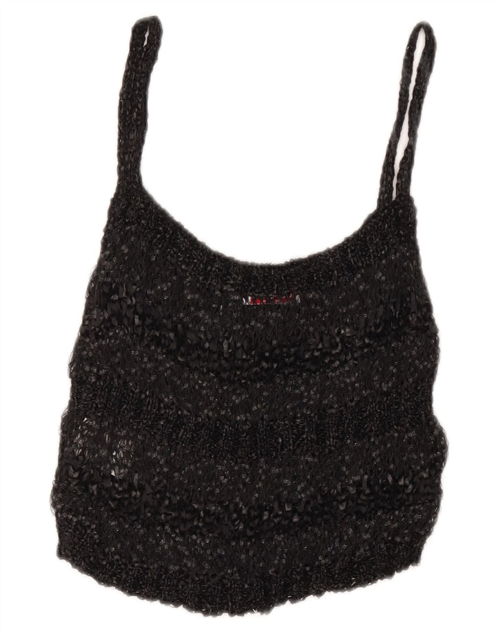 Codice Womens Crop See Through Cami Top UK 8 Small Grey Flecked Poliamida