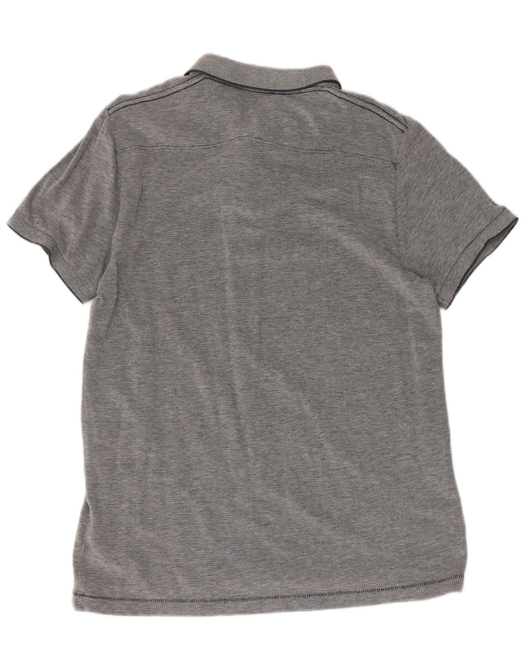 Camisa polo masculina slim da French Connection, algodão manchado cinza grande