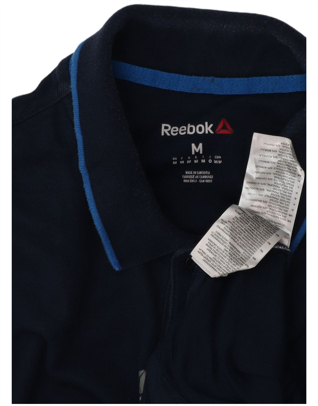 Camisa polo masculina REEBOK médio algodão azul marinho