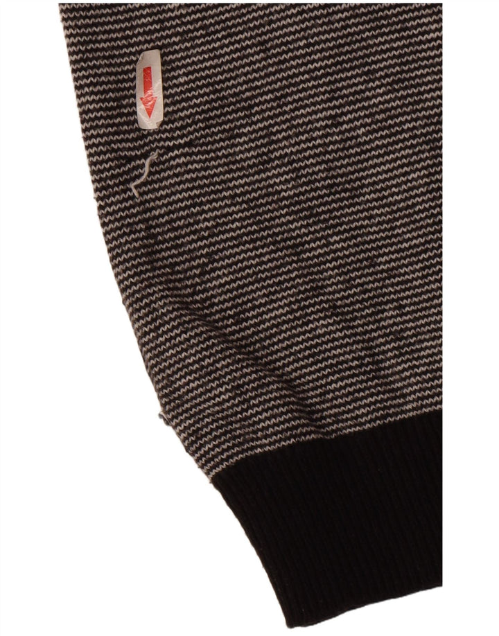 Suéter masculino Guess com gola redonda, algodão listrado preto médio