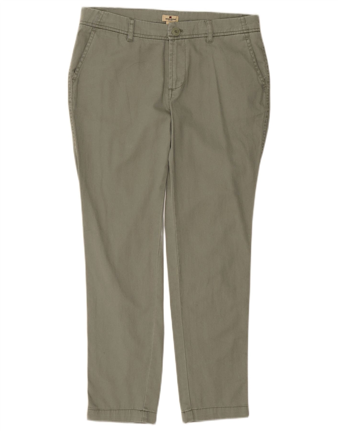 Calça chino feminina WOOLRICH US 6 médio W30 L26 algodão cáqui