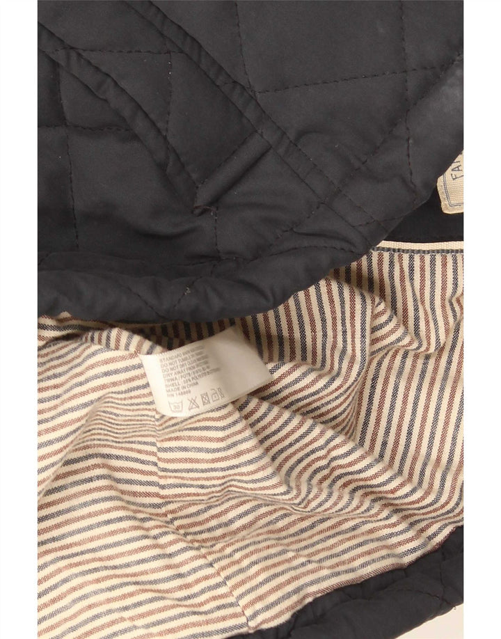 Jaqueta acolchoada feminina Fat Face UK 12 poliéster azul marinho médio