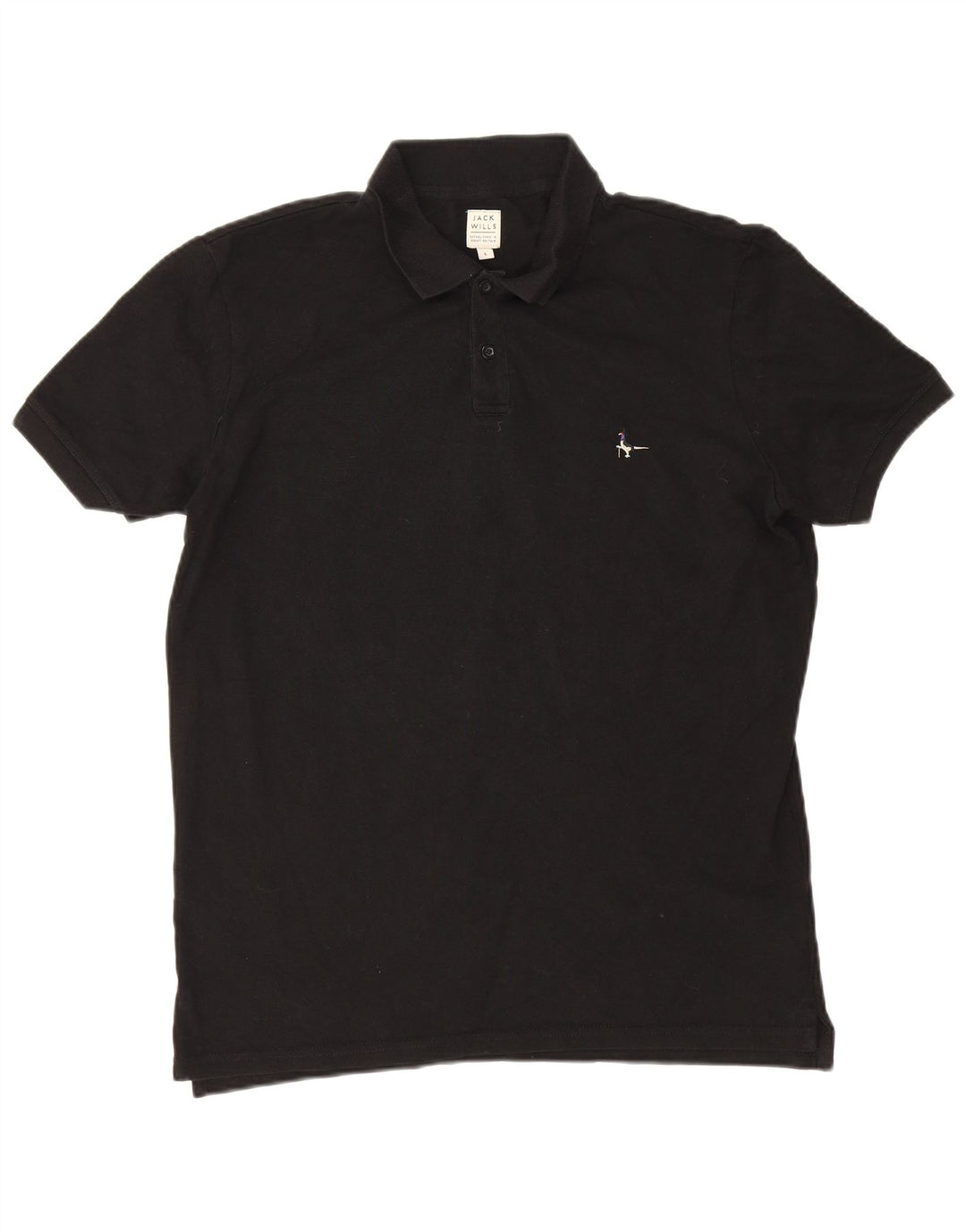 Camisa polo masculina Jack Wills grande algodão preto