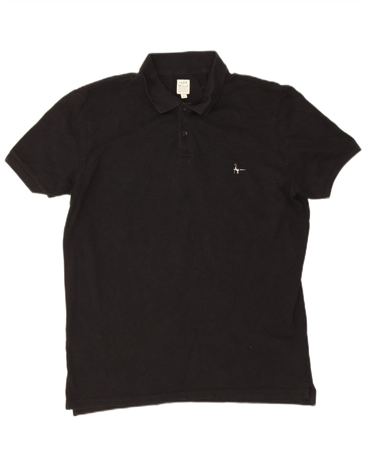 Camisa polo masculina Jack Wills grande algodão preto