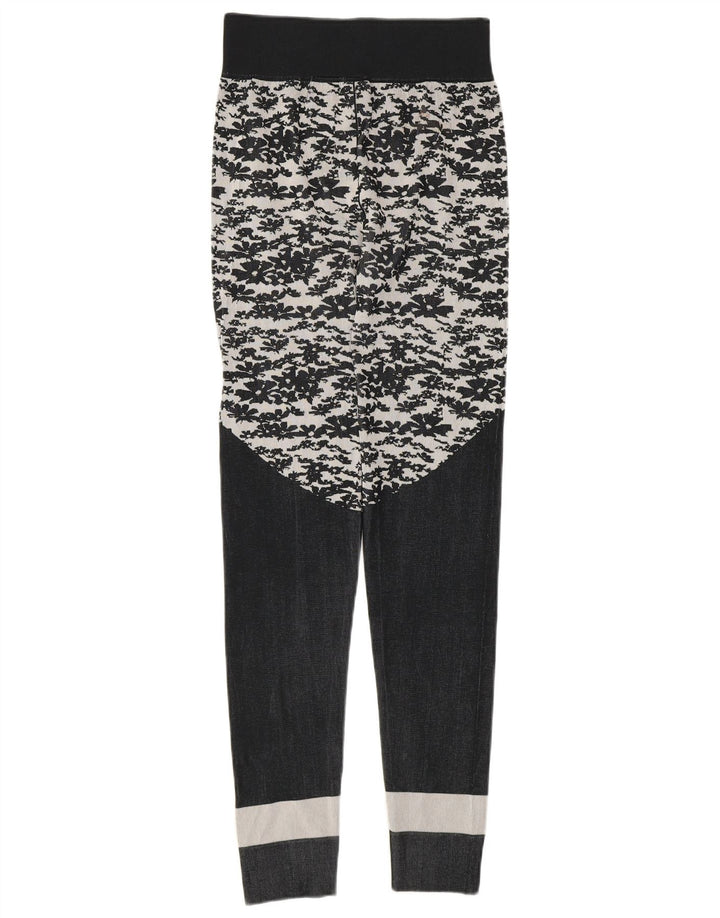 Adidas Womens Stella McCartney Leggings UK 8 Pequeno Cinza Floral Poliéster