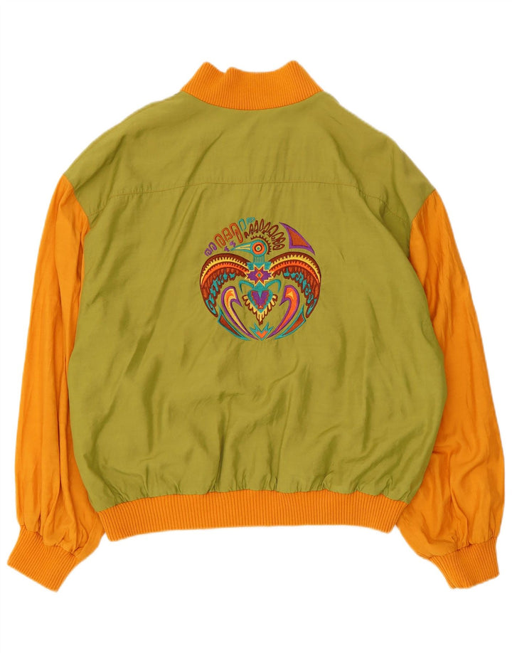 Jaqueta bomber feminina I.B Diffusion US 10 grande bloco colorido verde
