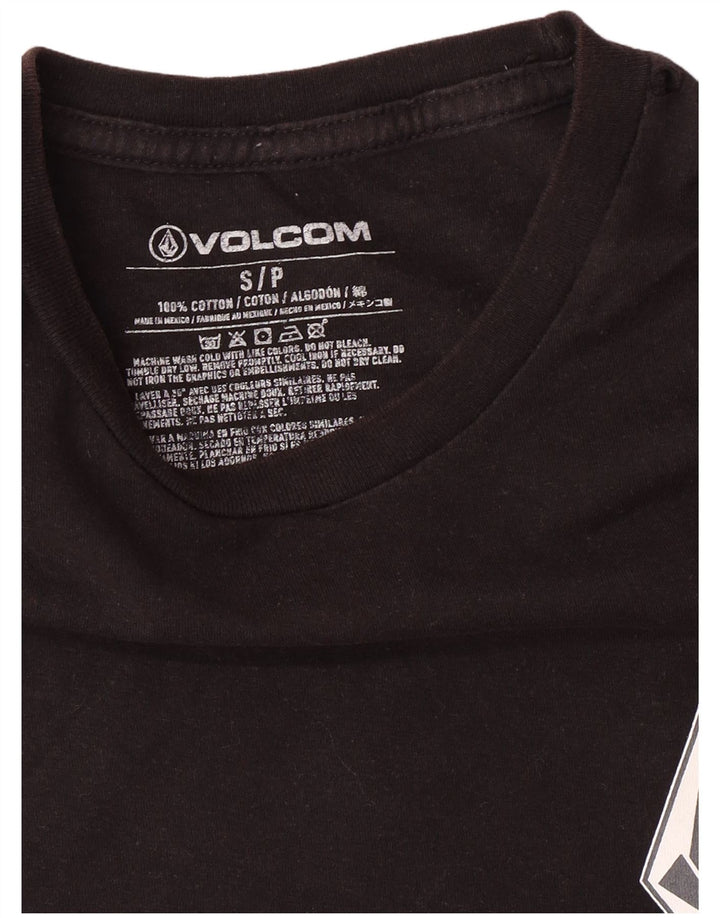 Camiseta gráfica masculina VOLCOM top pequeno algodão preto