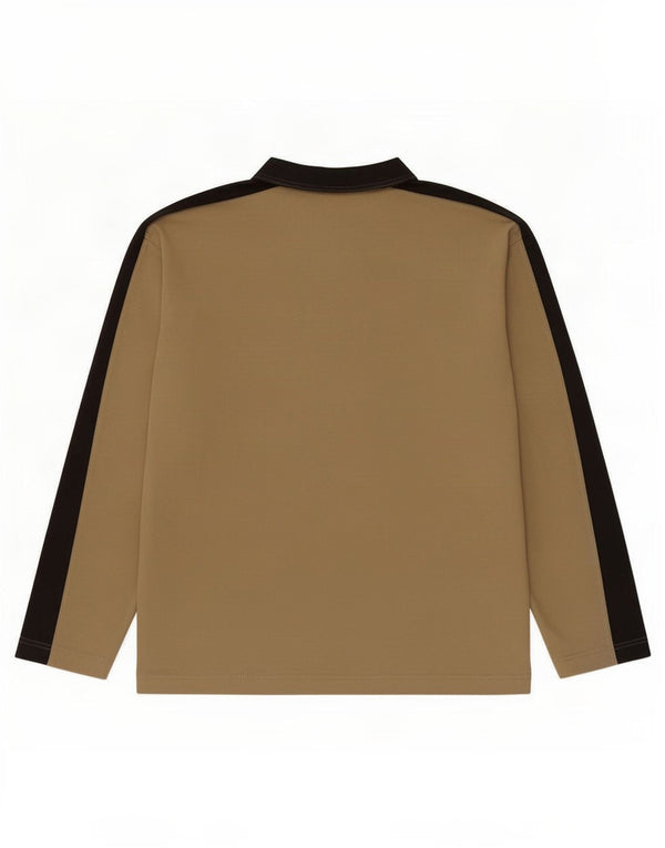 Puma Mens Top Manga Longa Grande Colourblock Bege