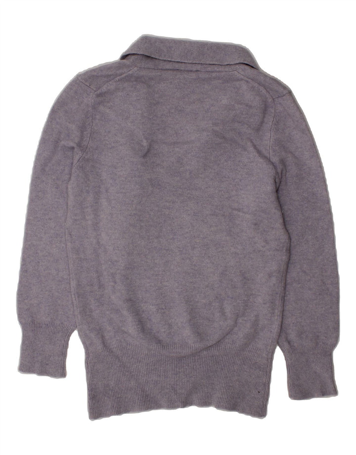 OASIS Girls Shawl Neck Jumper Sweater 7-8 Years Purple Viscose Vintage Oasis and Second-Hand Oasis from Messina Hembry 