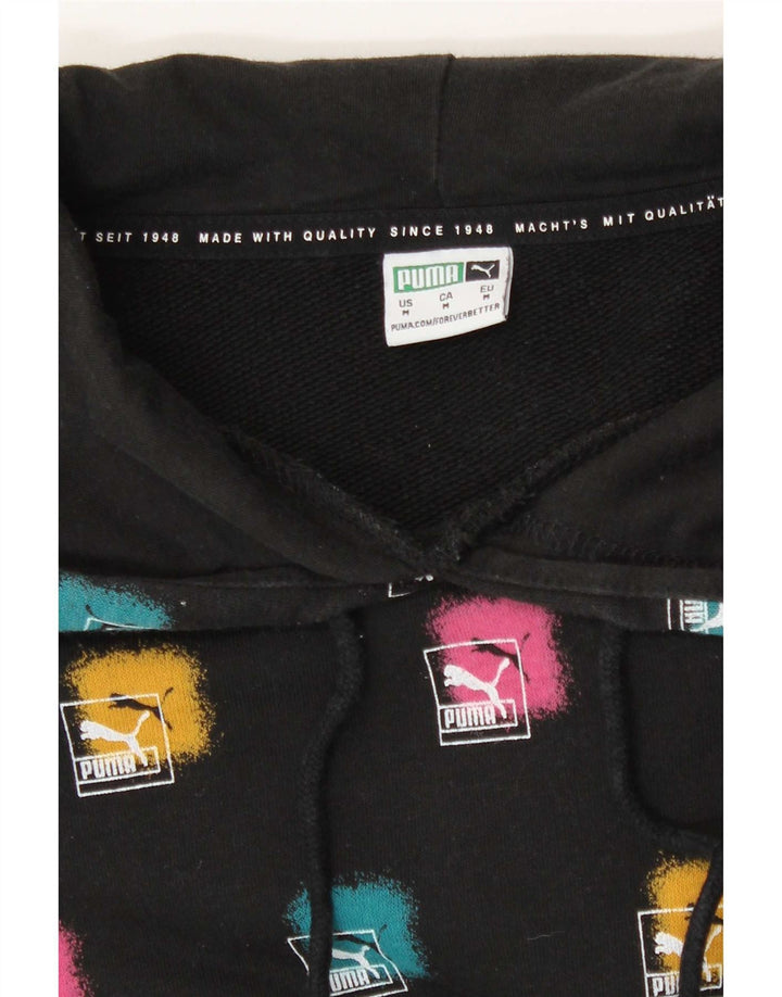 Puma feminino gráfico moletom com capuz Reino Unido 14 médio preto