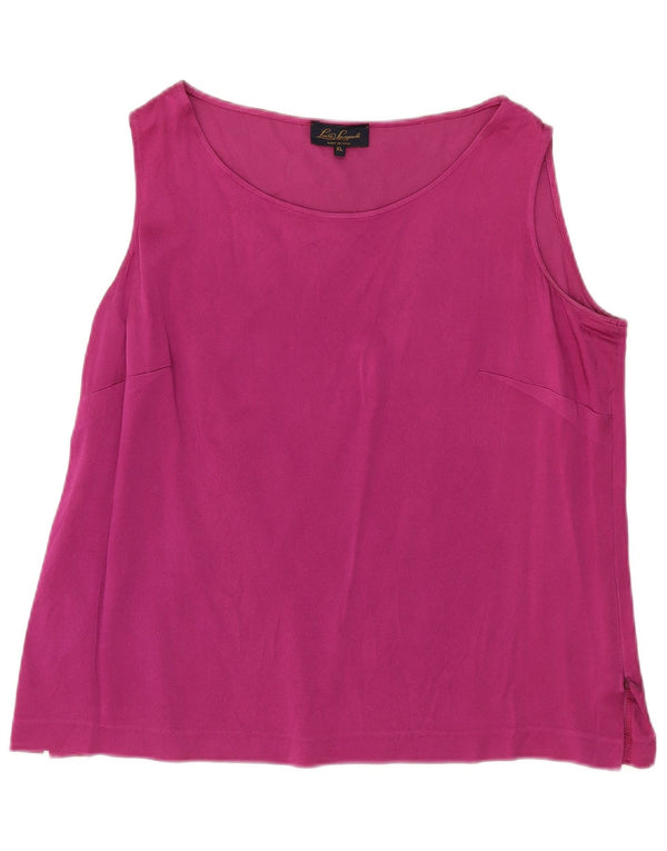 Blusa feminina Luisa Spagnoli sem mangas UK 18 XL viscose rosa