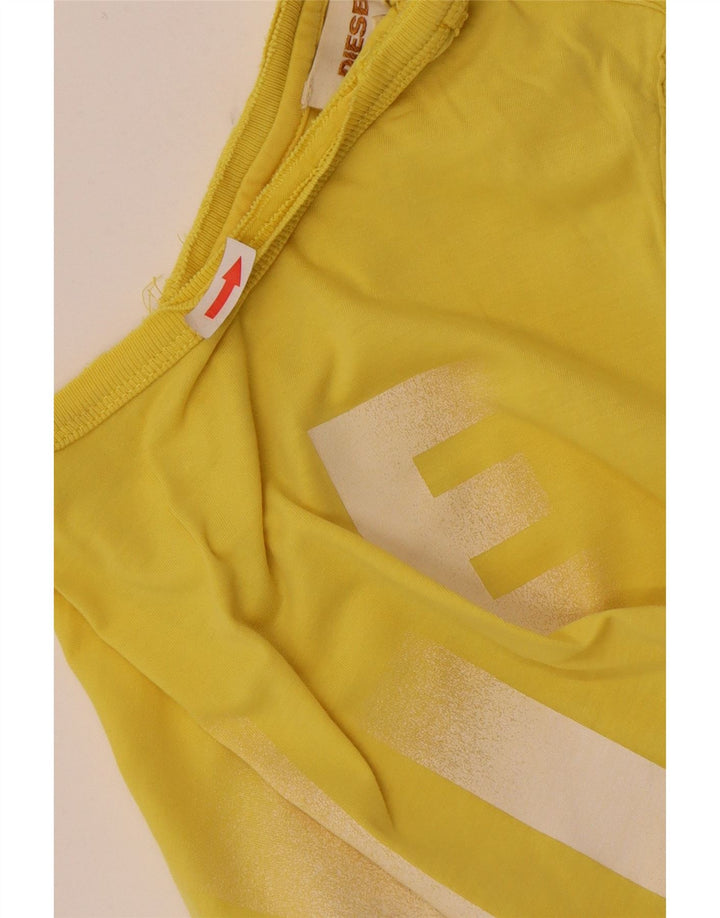 Diesel Camiseta masculina gráfica Top pequeno amarelo